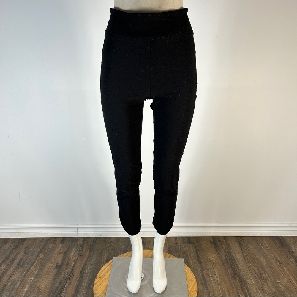 ❤️Joseph Ribkoff Midnight Black High Waist Slim Pants 8 Chic Career Minimalist
